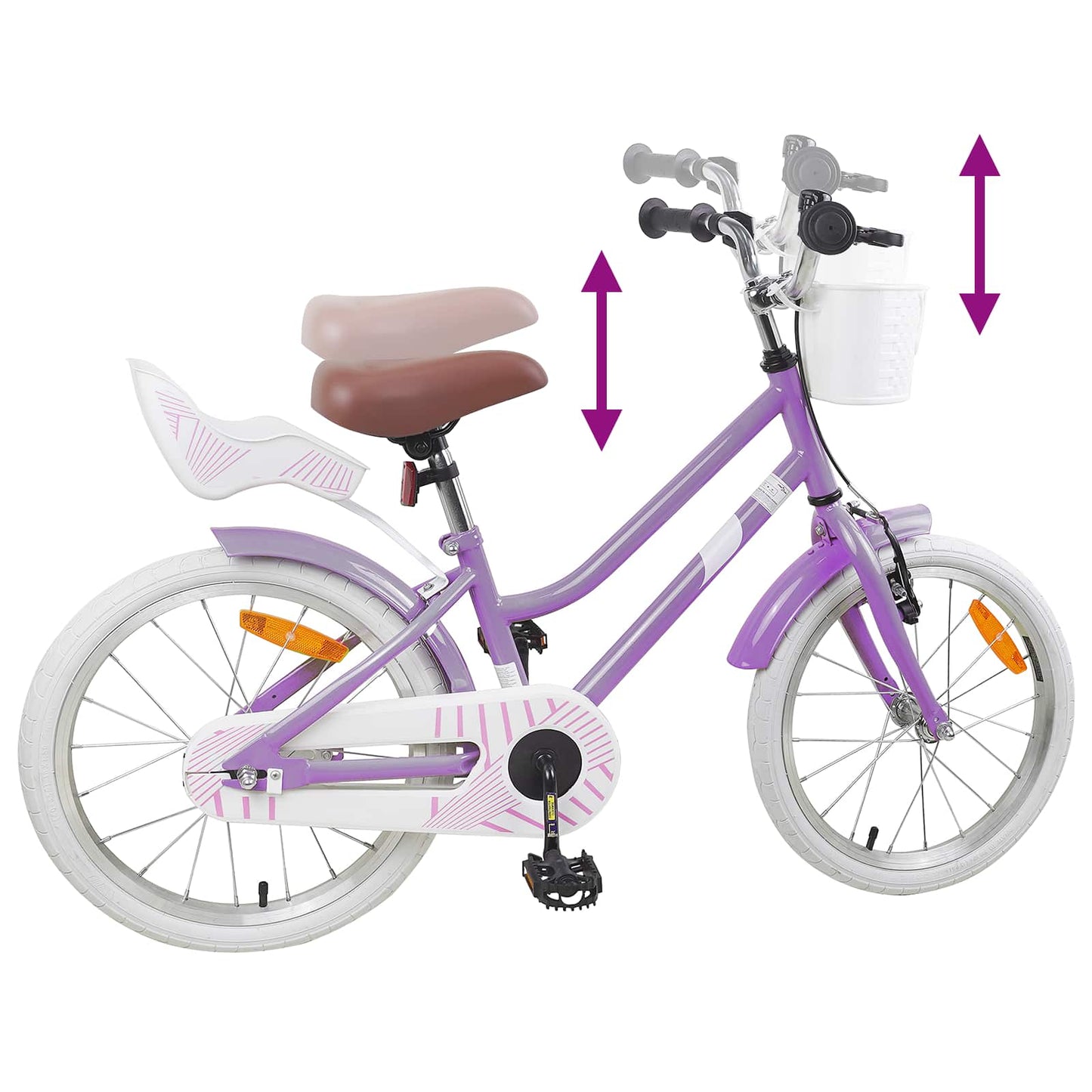 Kinderfiets 18 Inch voor 5-7 jaar Paars