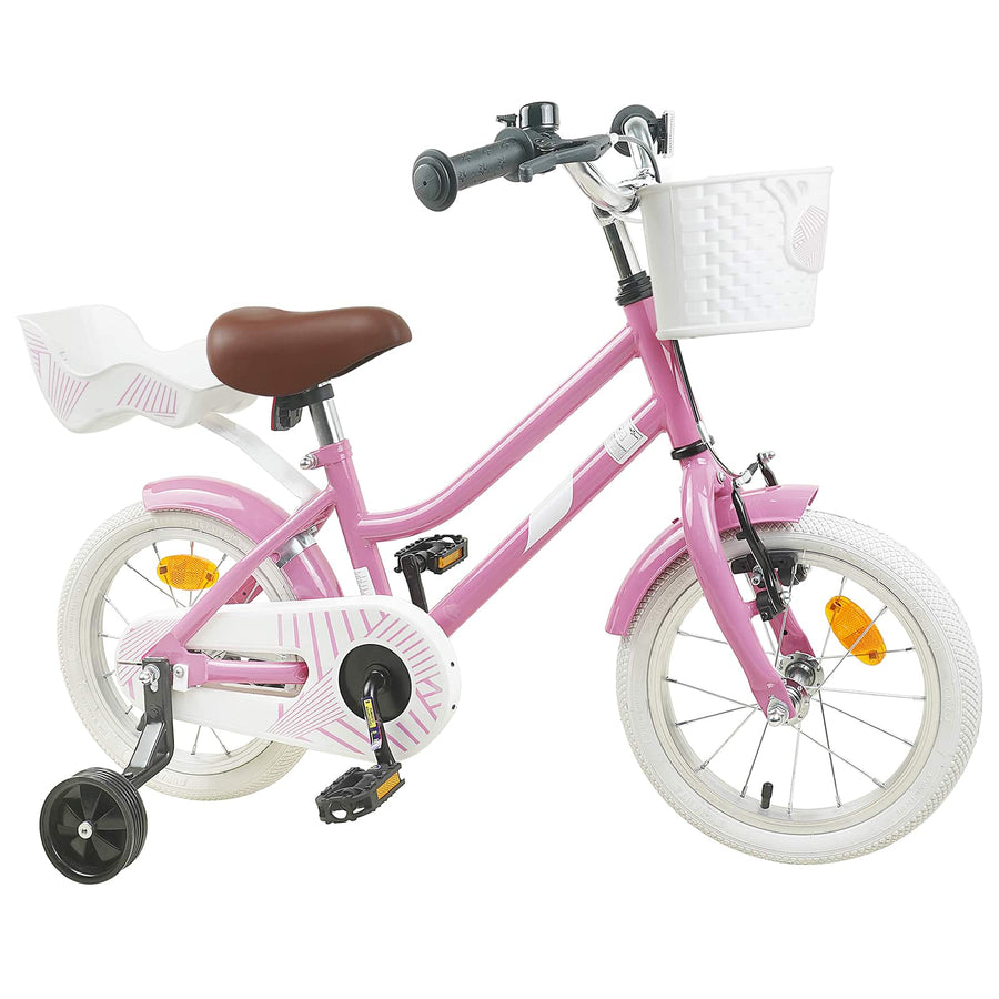 Kinderfiets 14 Inch voor 3-5 jaar oud Lichtroze