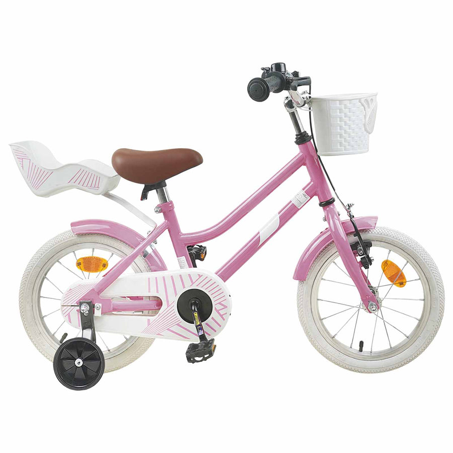 Kinderfiets 14 Inch voor 3-5 jaar oud Lichtroze