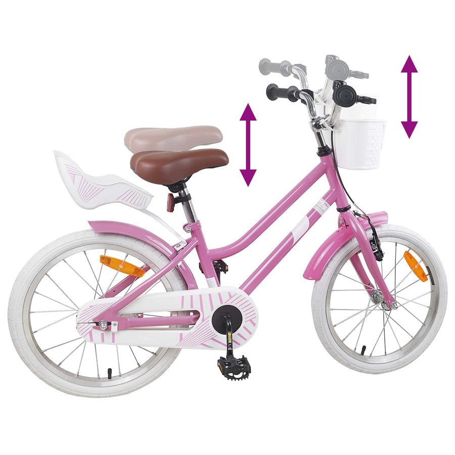 Kinderfiets 18 Inch voor 5-7 jaar Lichtroze