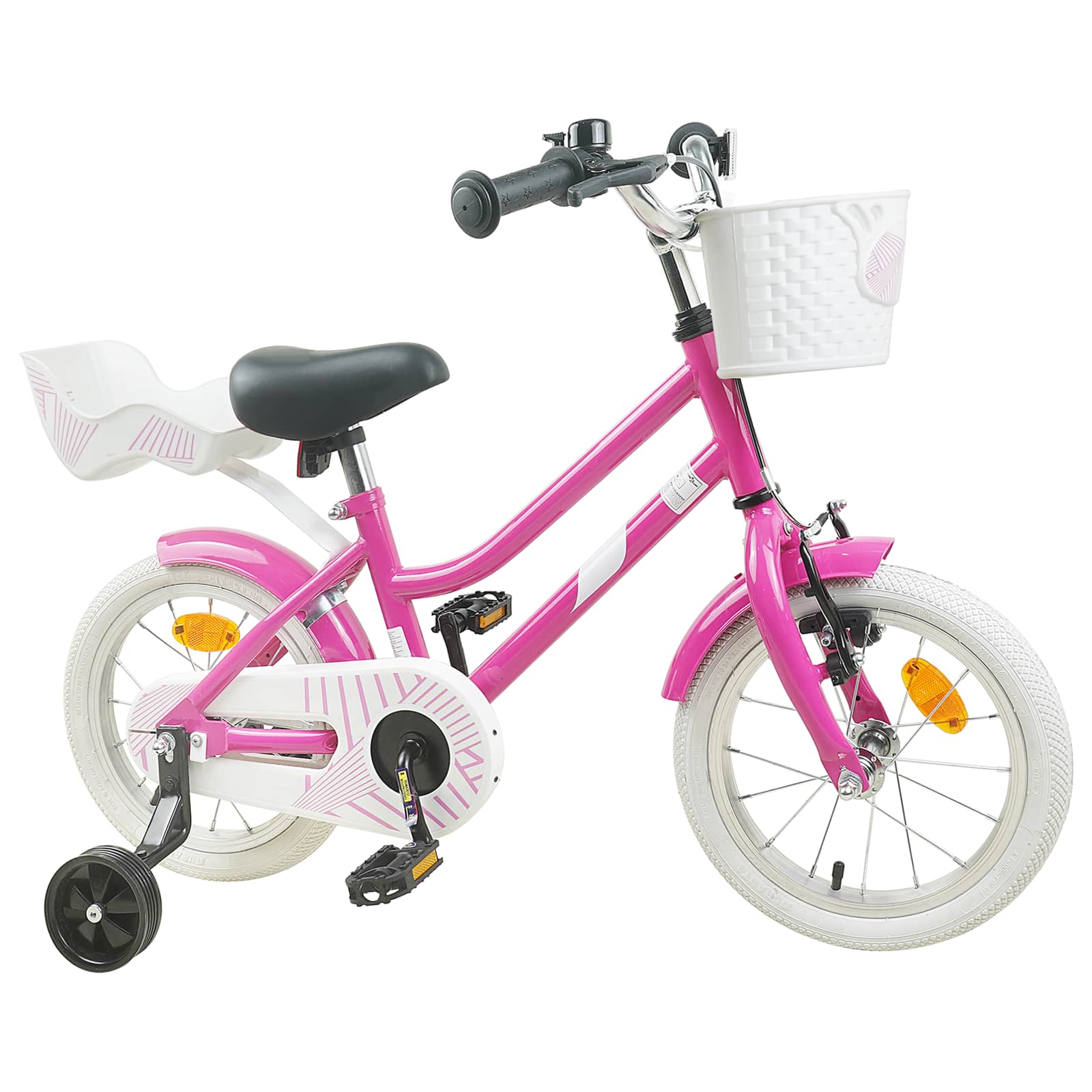 Kinderfiets 12 Inch voor 2-4 jaar oud Donkerroze
