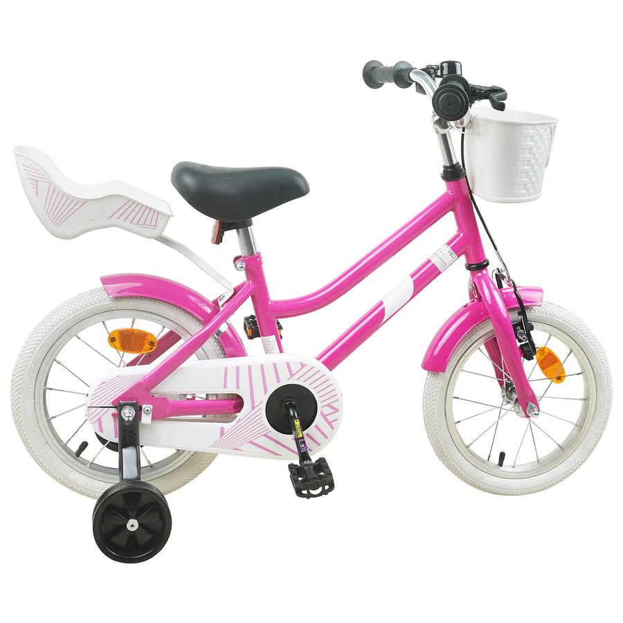 Kinderfiets 14 Inch voor 3-5 jaar oud Donkerroze