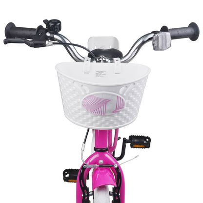 Kinderfiets 18 Inch voor 5-7 jaar Donkerroze