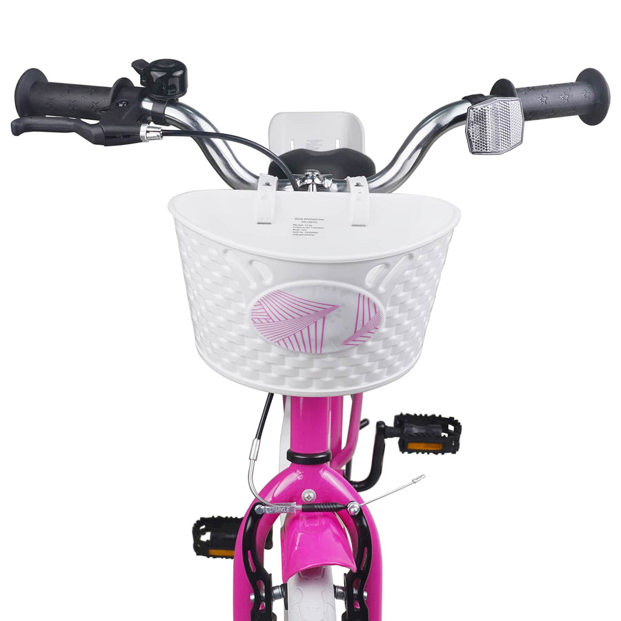 Kinderfiets 18 Inch voor 5-7 jaar Donkerroze