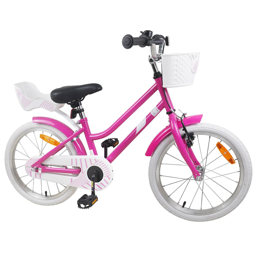 Kinderfiets 18 Inch voor 5-7 jaar Donkerroze