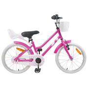 Kinderfiets 18 inch donkerroze staal