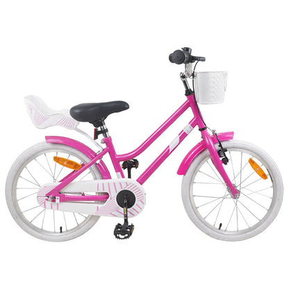 Kinderfiets 18 Inch voor 5-7 jaar Donkerroze