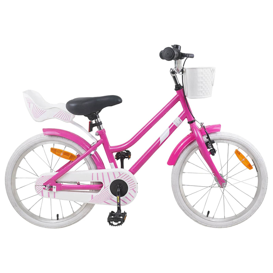 Kinderfiets 18 Inch voor 5-7 jaar Donkerroze