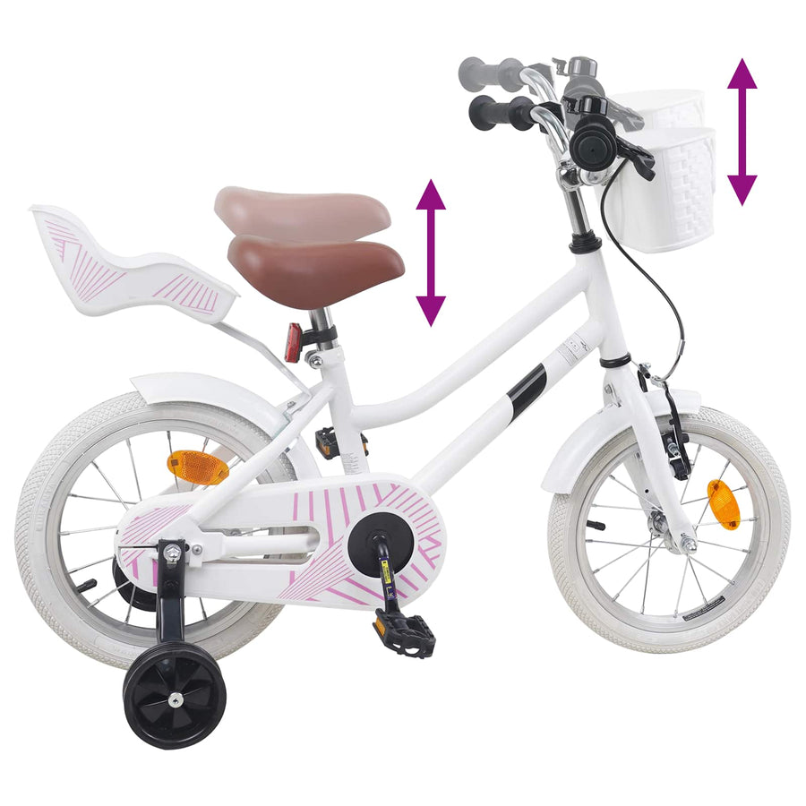 Kinderfiets 14 Inch voor 3-5 jaar oud Wit