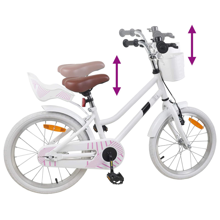 Kinderfiets 18 Inch voor 5-7 jaar Wit