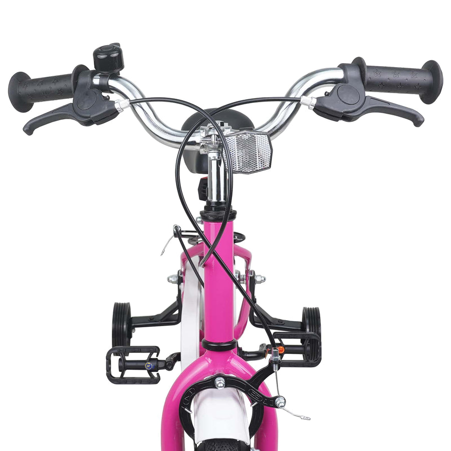 Kinderfiets 14 Inch voor 3-5 jaar oud Roze Wit