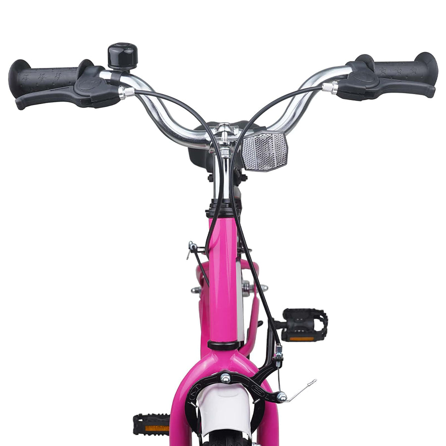 Kinderfiets 18 Inch voor 5-7 jaar Roze Wit