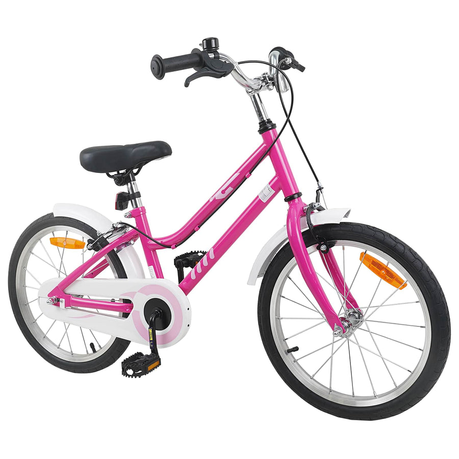 Kinderfiets 18 Inch voor 5-7 jaar Roze Wit