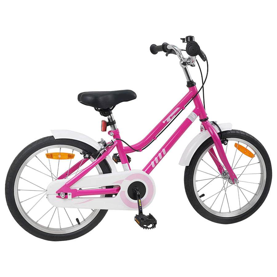 Kinderfiets 18 Inch voor 5-7 jaar Roze Wit