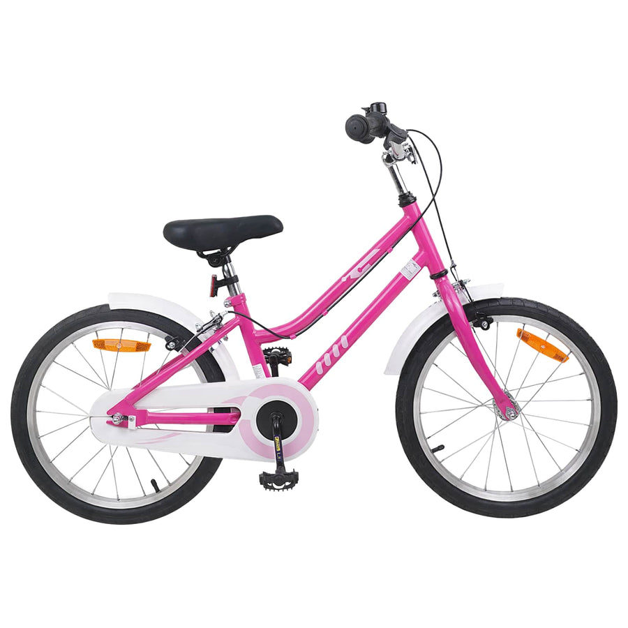 Kinderfiets 18 Inch voor 5-7 jaar Roze Wit