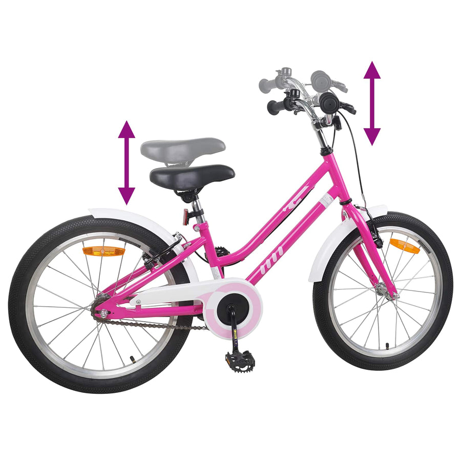 Kinderfiets 20 Inch voor 6-11 jaar oud Roze Wit