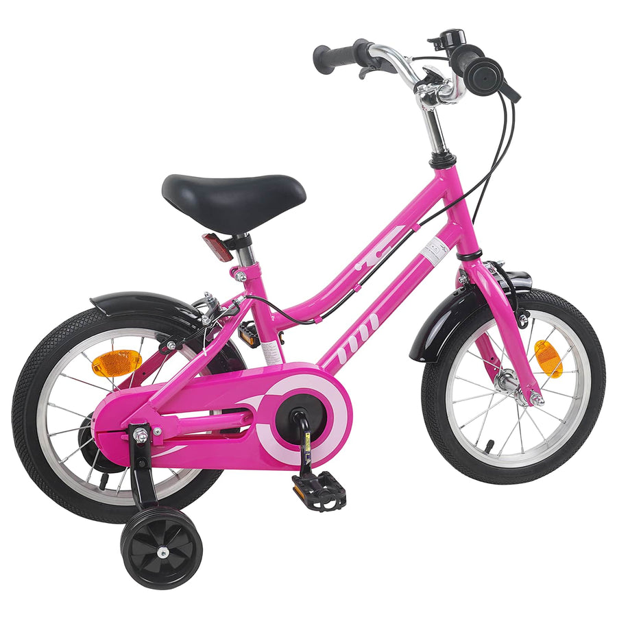 Kinderfiets 12 Inch voor 2-4 jaar oud Roze Zwart