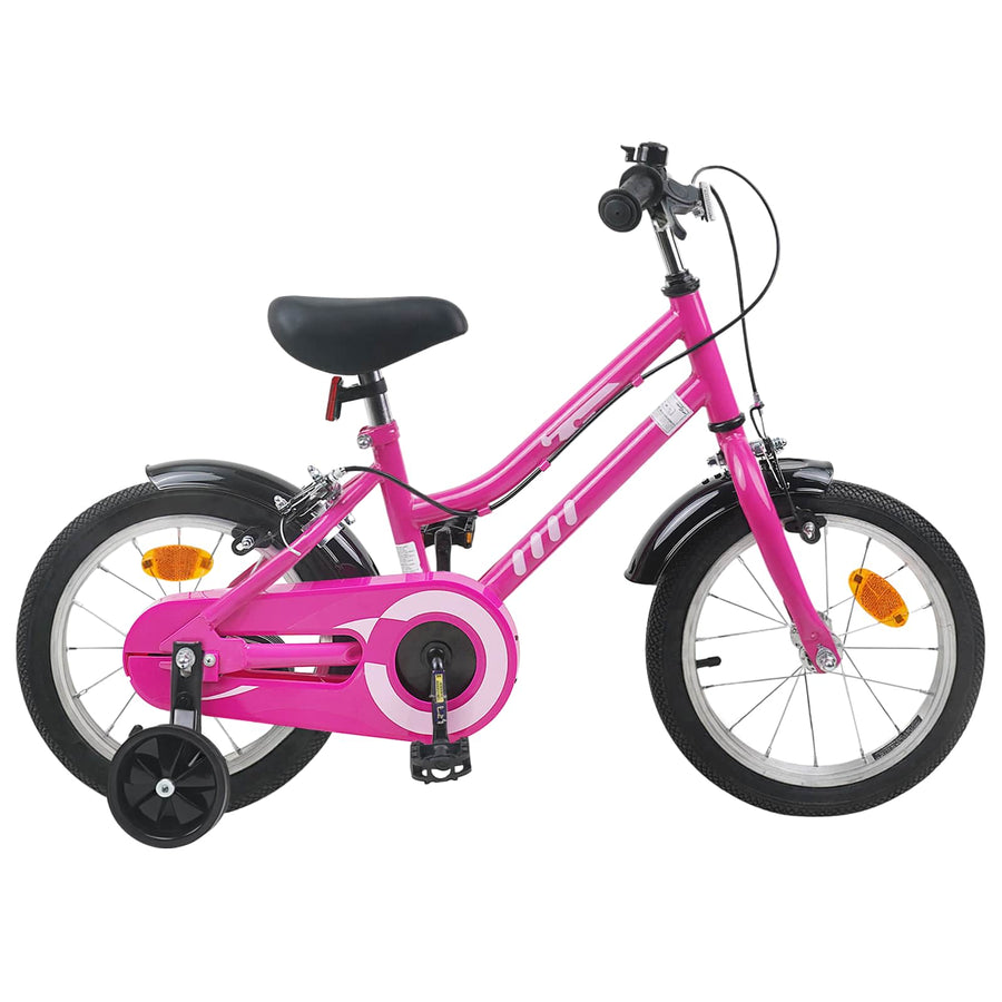 Kinderfiets 14 Inch voor 3-5 jaar oud Roze Zwart