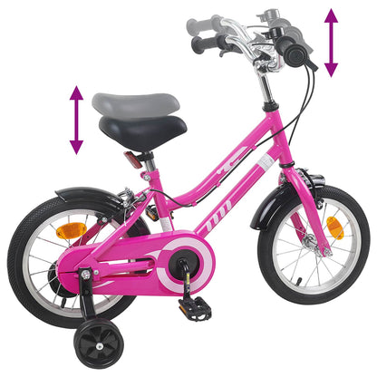Kinderfiets 16 Inch voor 4-6 jaar oud Roze Zwart