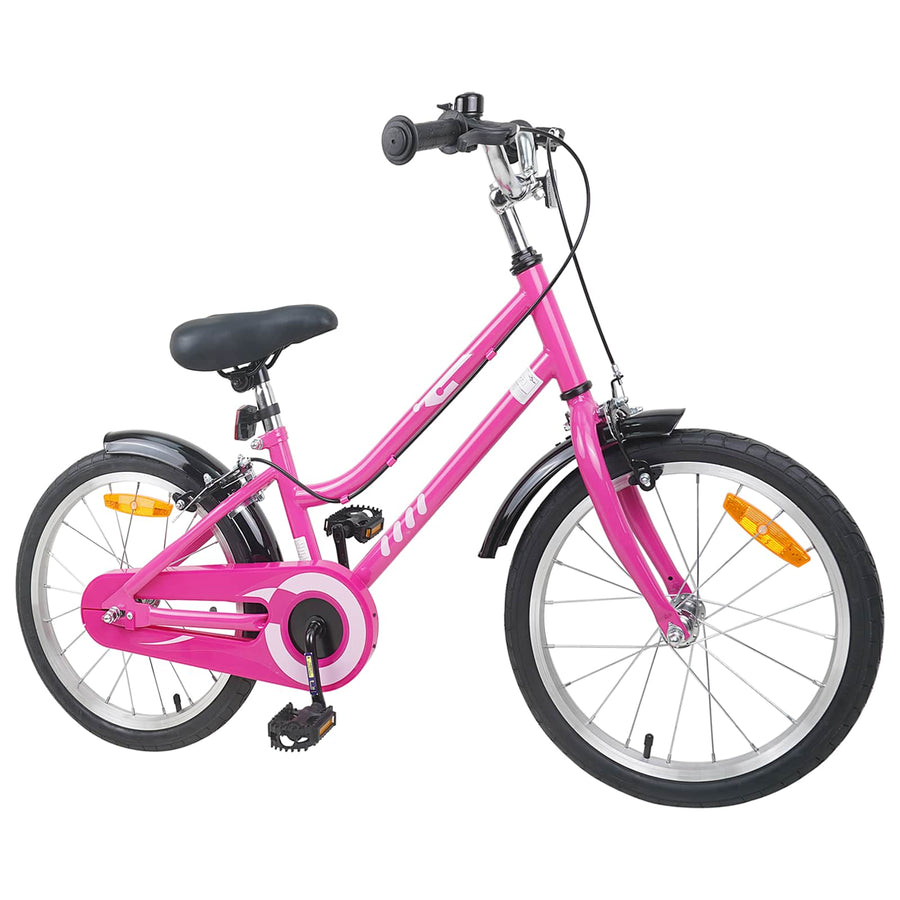 Kinderfiets 18 Inch voor 5-7 jaar Roze Zwart