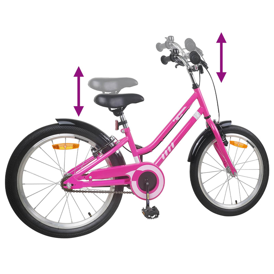 Kinderfiets 20 Inch voor 6-11 jaar oud Roze Zwart