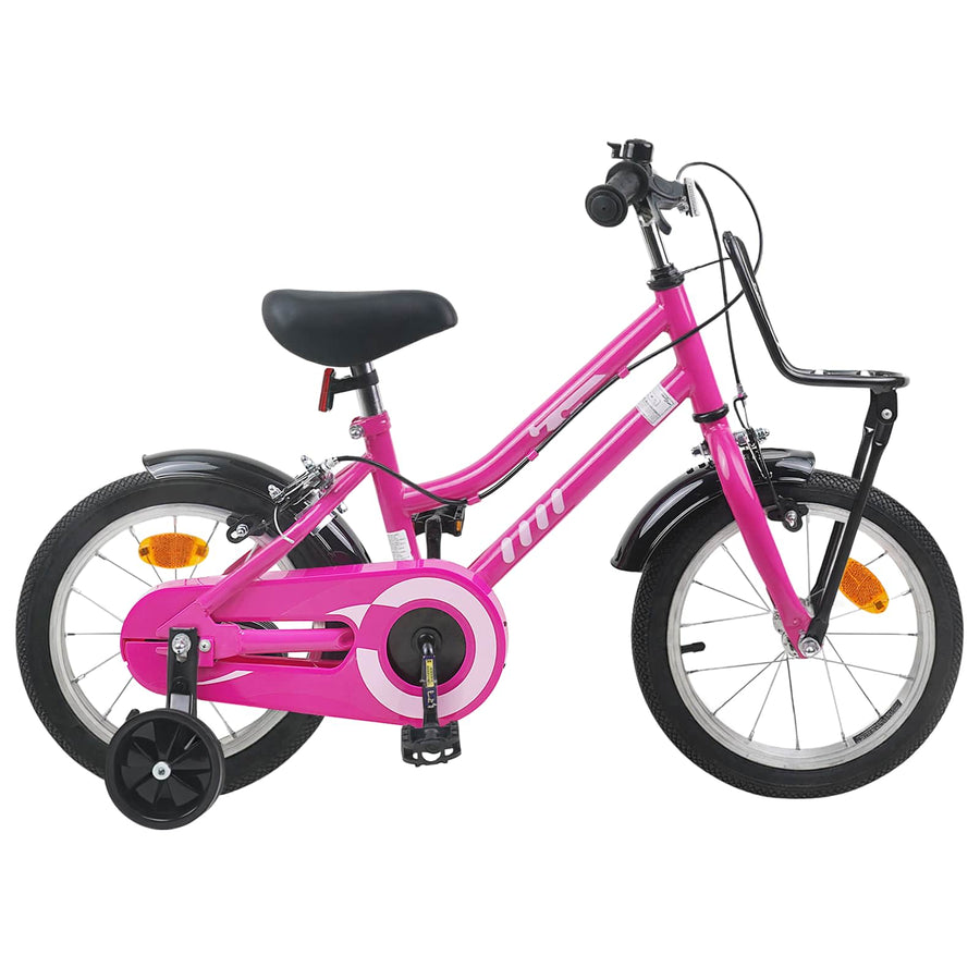 Kinderfiets 14 Inch voor 3-5 jaar oud Roze en Zwart