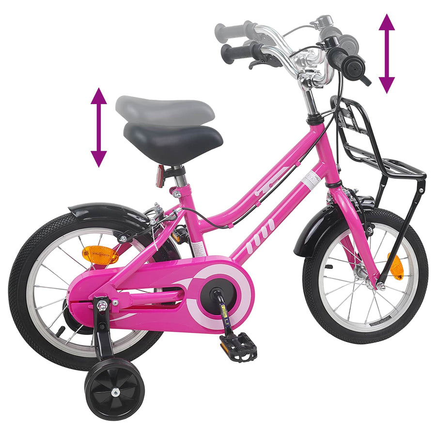 Kinderfiets 16 Inch voor 4-6 jaar oud Roze en Zwart