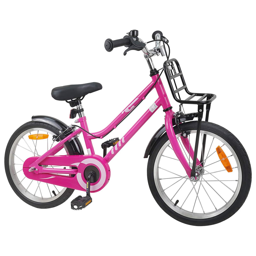 Kinderfiets 18 Inch voor 5-7 jaar Roze en Zwart