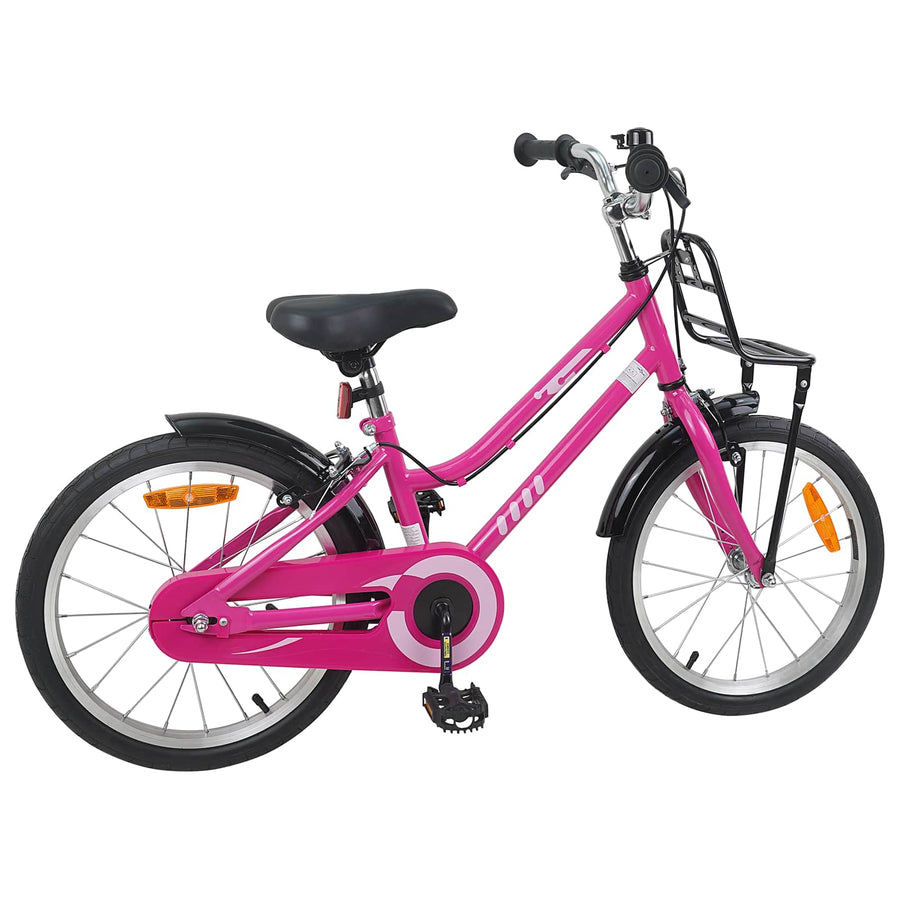 Kinderfiets 18 Inch voor 5-7 jaar Roze en Zwart