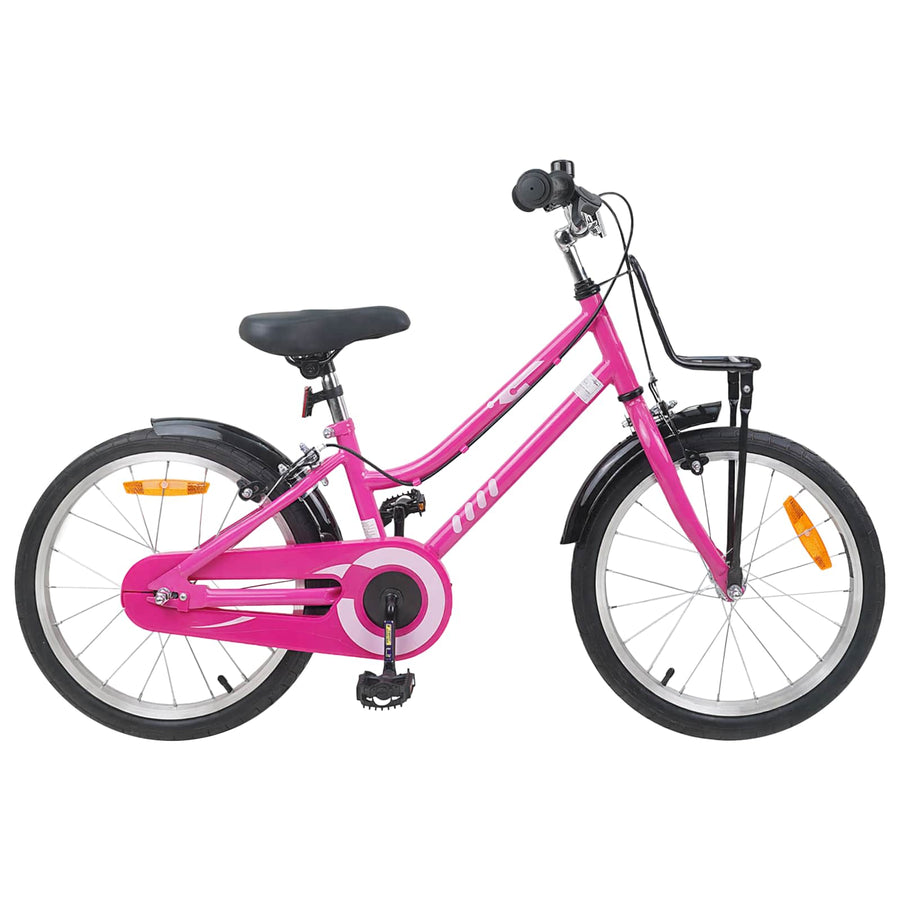 Kinderfiets 18 Inch voor 5-7 jaar Roze en Zwart