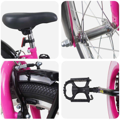 Kinderfiets 20 Inch voor 6-11 jaar oud Roze Zwart