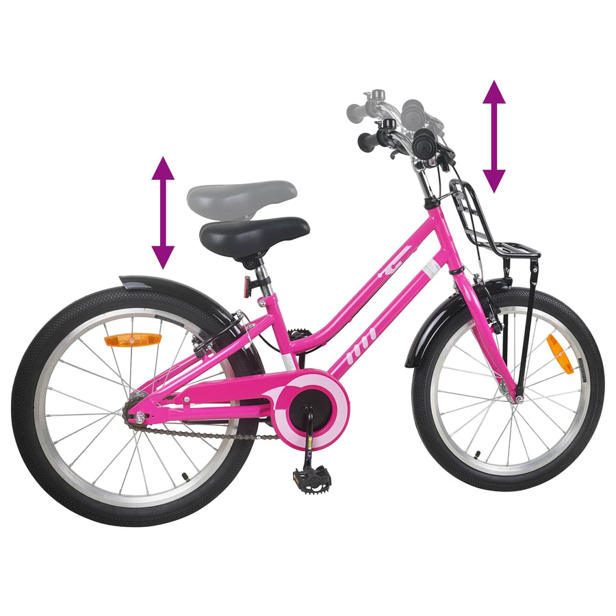 Kinderfiets 20 Inch voor 6-11 jaar oud Roze Zwart
