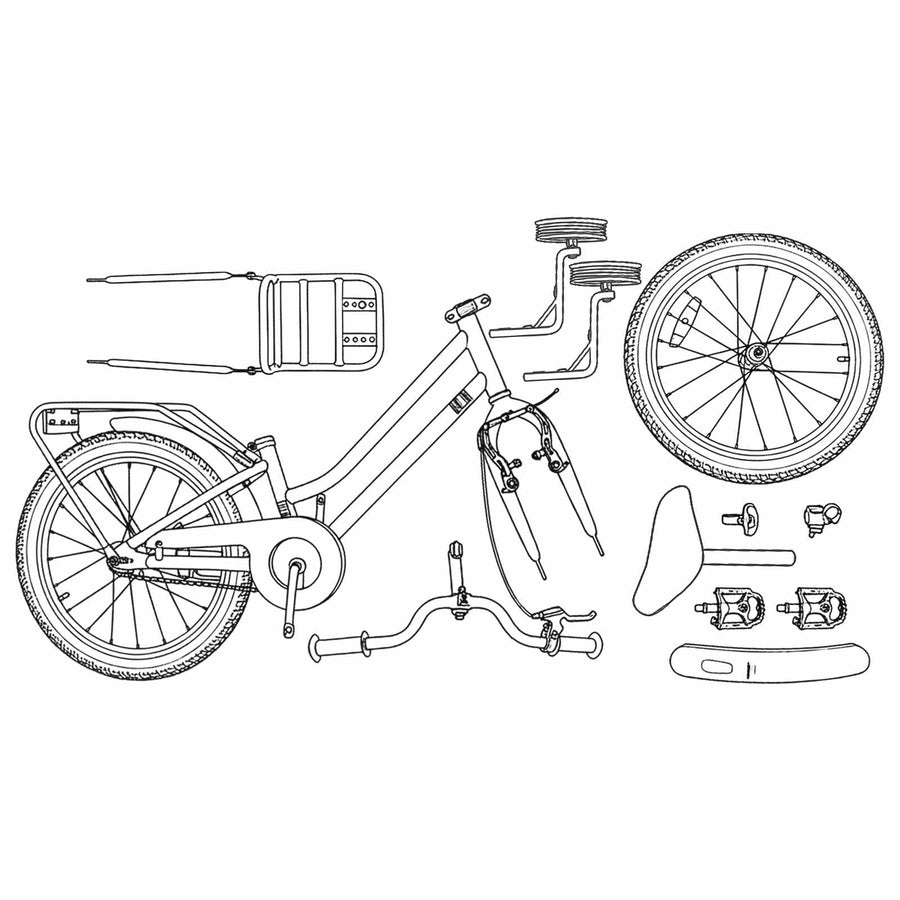 Kinderfiets 14 Inch voor 3-5 jaar oud Zwart