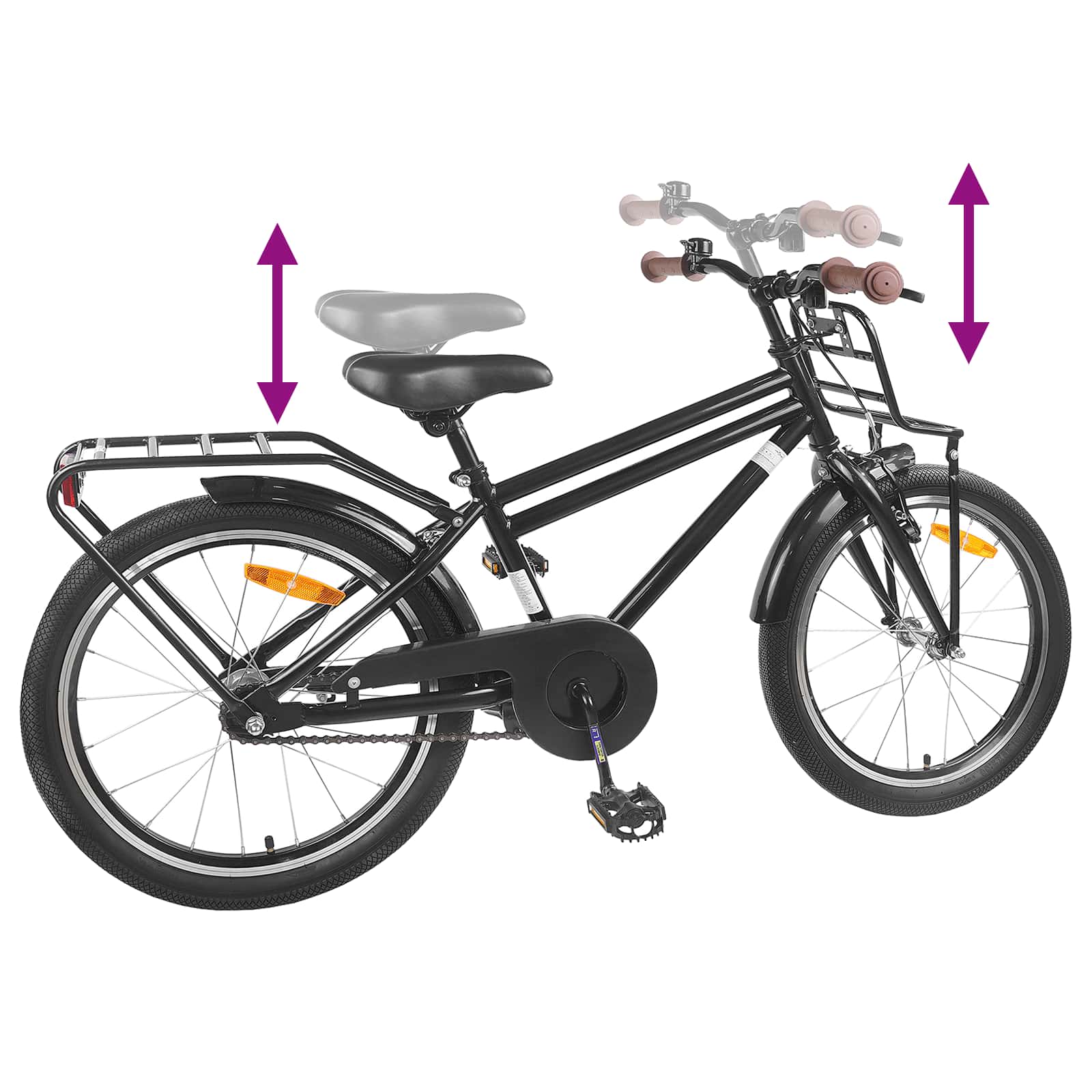 Kinderfiets 20 Inch voor 6-11 jaar oud Zwart