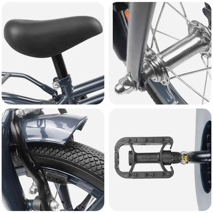 Kinderfiets 14 Inch voor 3-5 jaar oud Donkergrijs