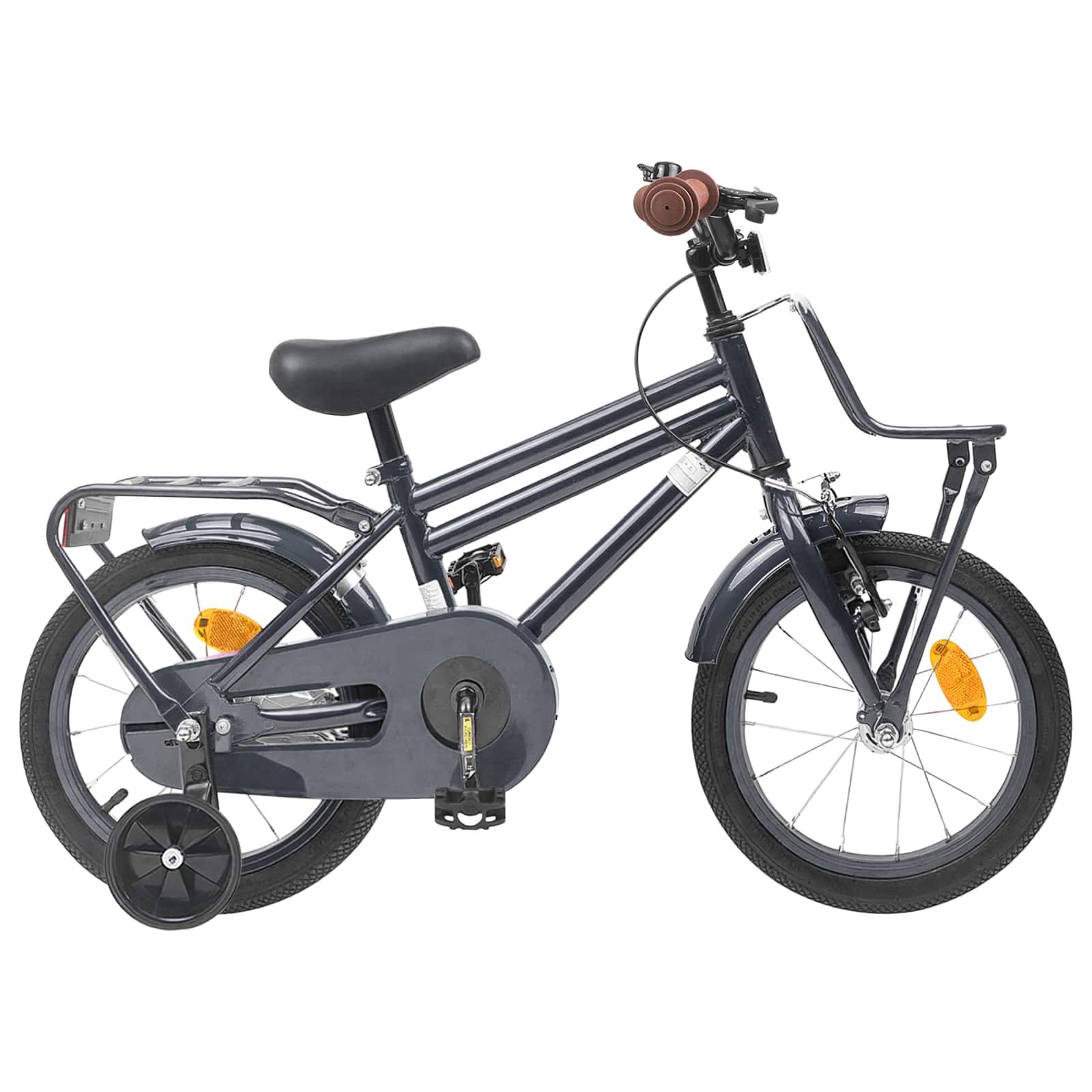 Kinderfiets 14 Inch voor 3-5 jaar oud Donkergrijs