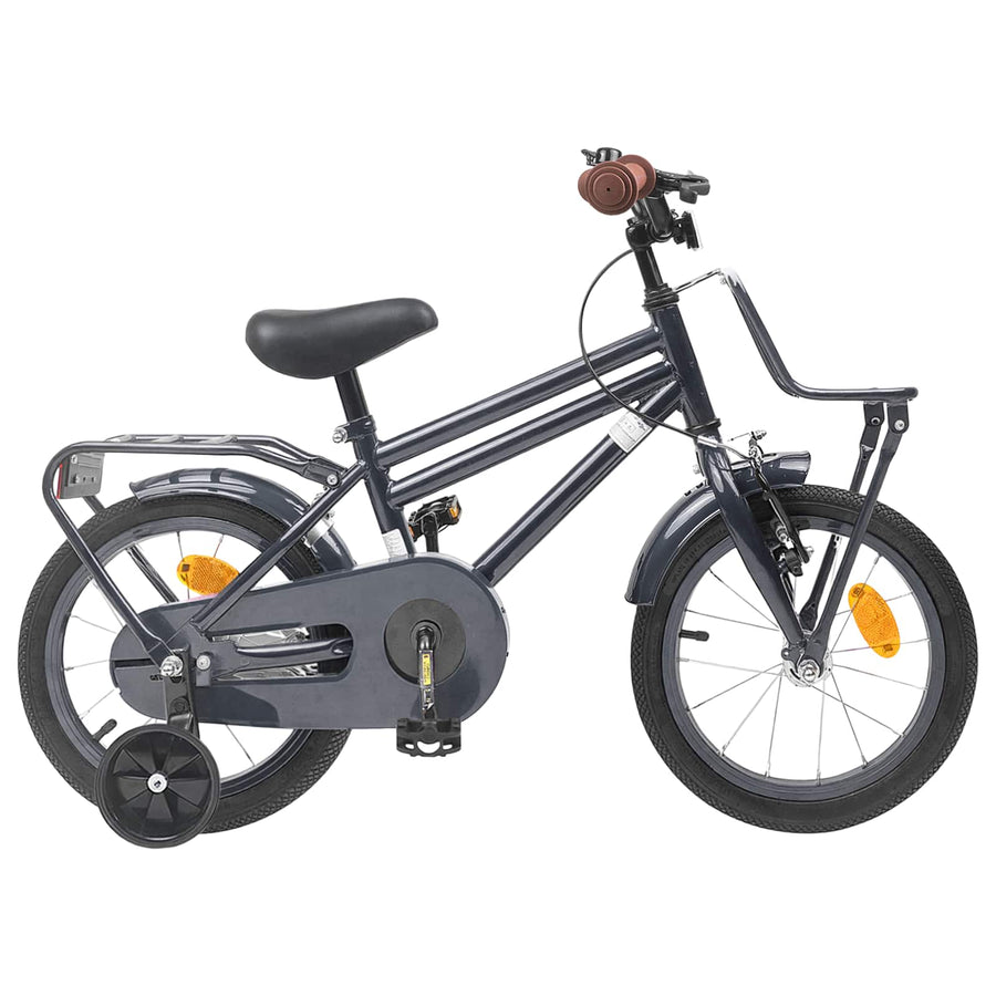 Kinderfiets 14 Inch voor 3-5 jaar oud Donkergrijs