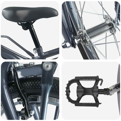 Kinderfiets 18 Inch voor 5-7 jaar Donkergrijs
