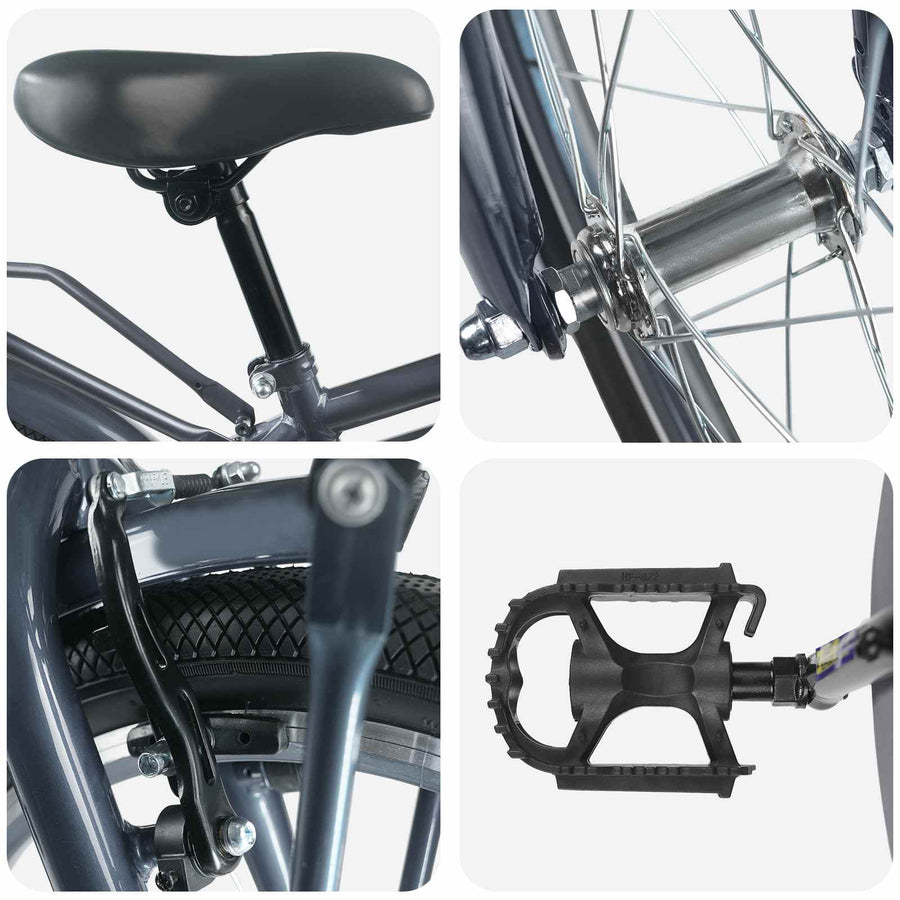 Kinderfiets 22 Inch voor 7-12 jaar oud Donkergrijs