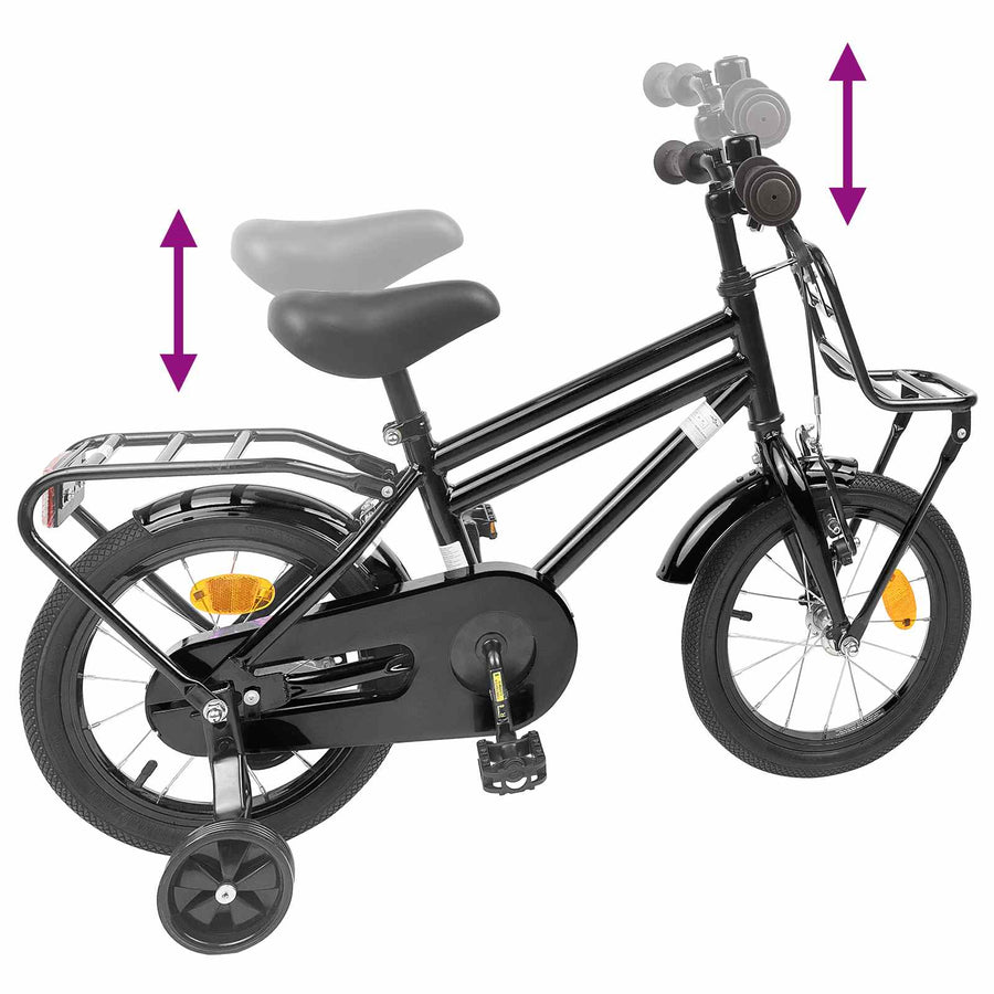 Kinderfiets 12 Inch voor 2-4 jaar oud Zwart