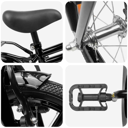 Kinderfiets 14 Inch voor 3-5 jaar oud Zwart