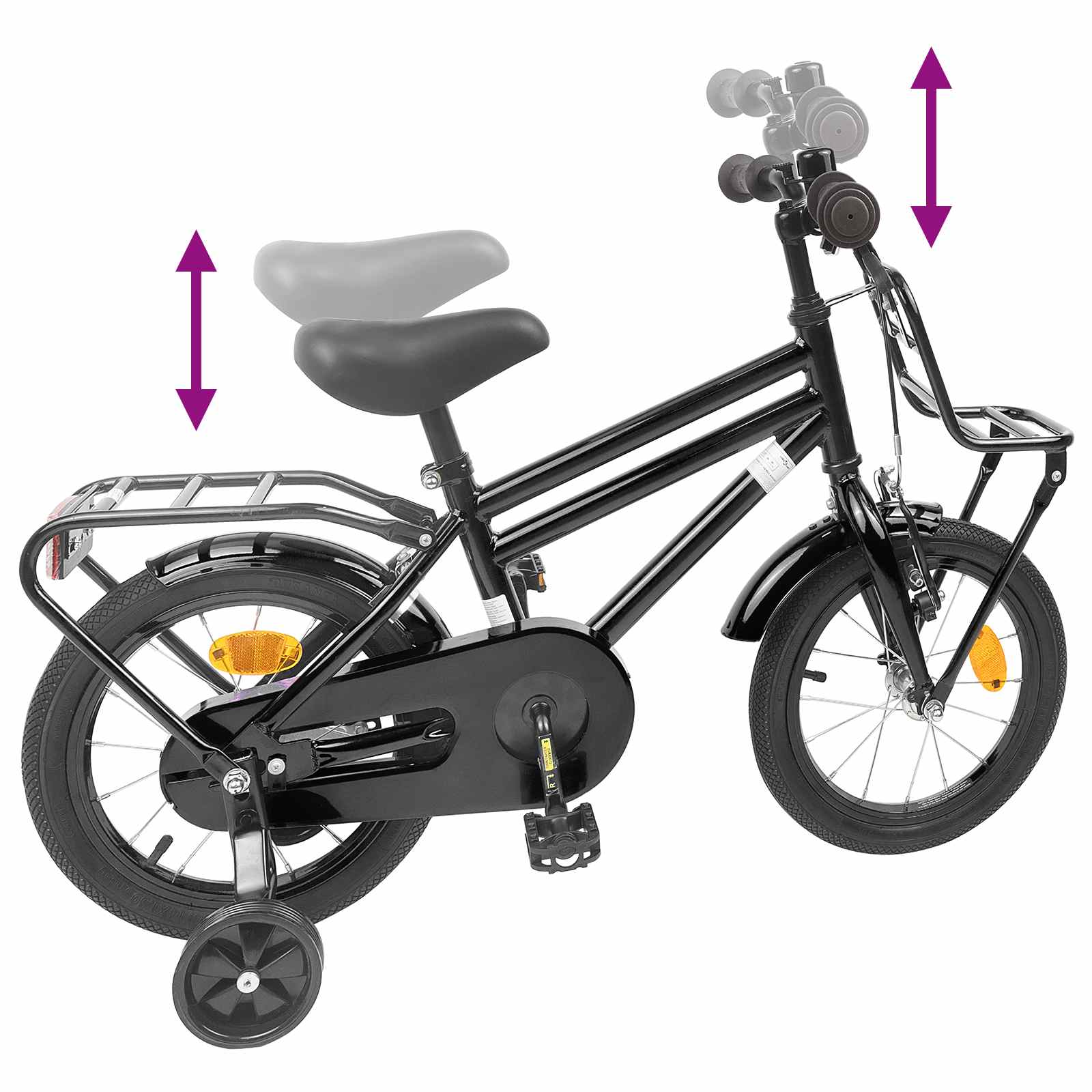 Kinderfiets 16 Inch voor 4-6 jaar oud Zwart