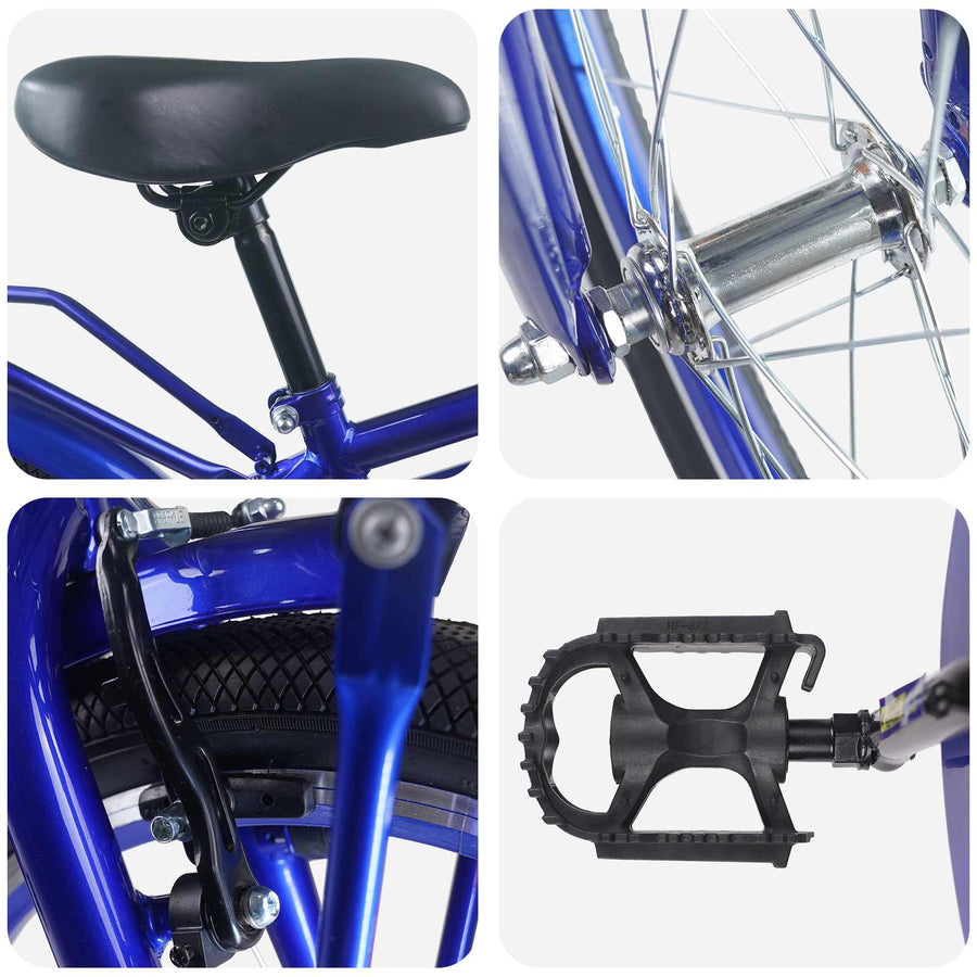 Kinderfiets 20 Inch voor 6-11 jaar oud Donkerblauw