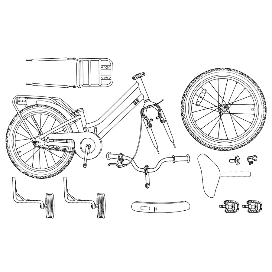 Kinderfiets 12 Inch voor 2-4 jaar oud Donkergrijs