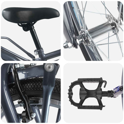 Kinderfiets 18 Inch voor 5-7 jaar Donkergrijs
