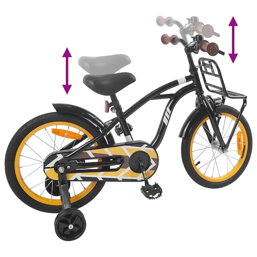 Kinderfiets 16 Inch voor 4-6 jaar oud Zwart