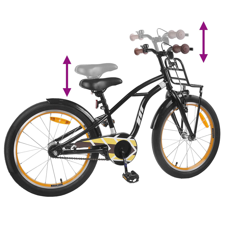 Kinderfiets 22 Inch voor 7-12 jaar oud Zwart