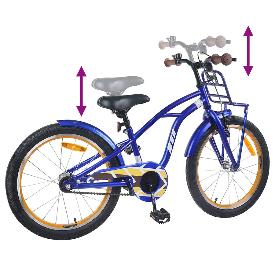 Kinderfiets 18 Inch voor 5-7 jaar Donkerblauw