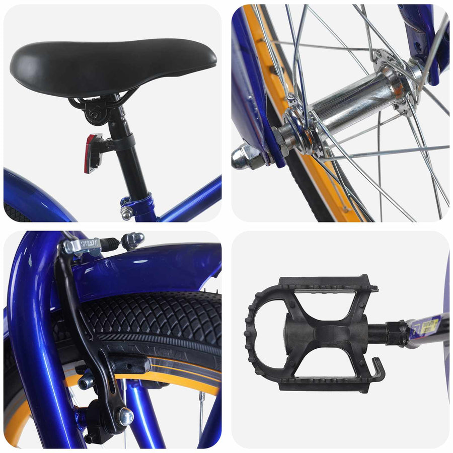 Kinderfiets 22 Inch voor 7-12 jaar oud Donkerblauw