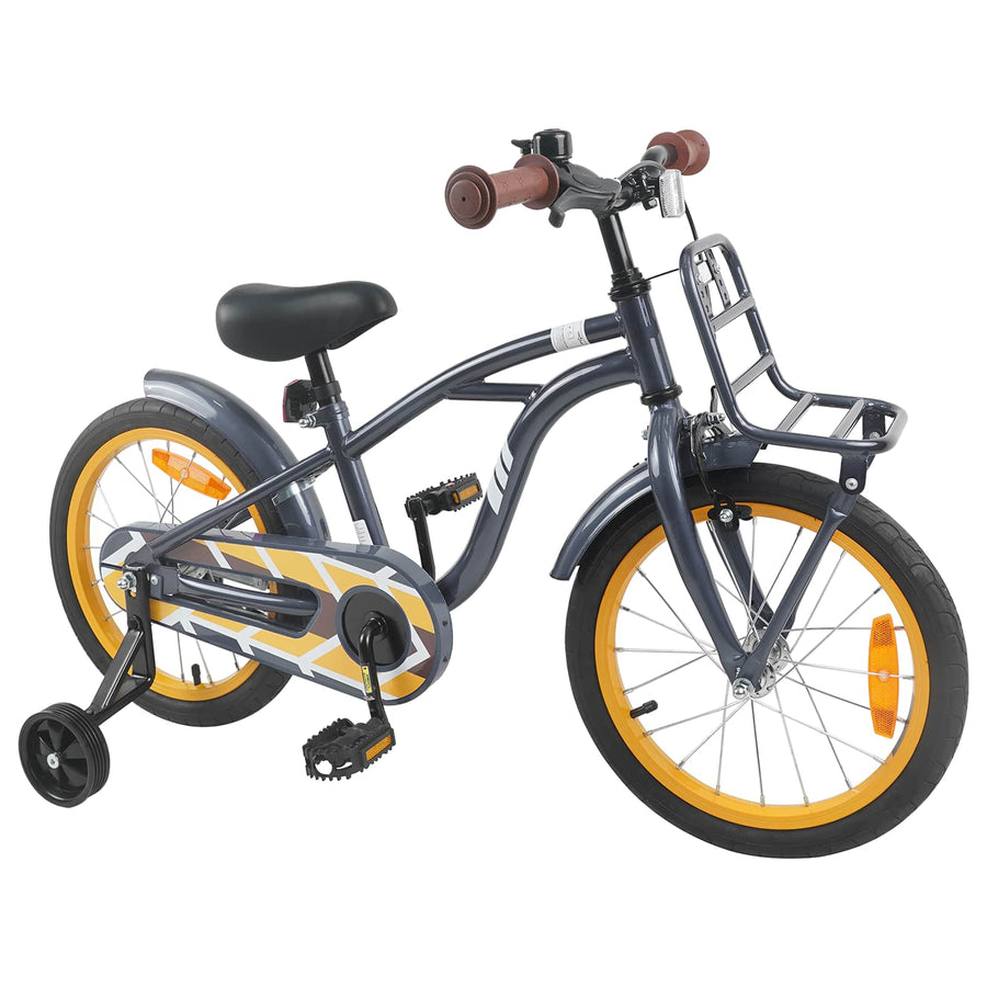Kinderfiets 16 Inch voor 4-6 jaar oud Donkergrijs